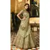 Malaika Arora Khan Wedding Banarasi Silk Lehenga Choli in Green Color - 394747641