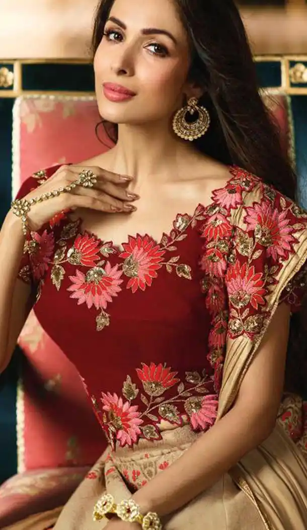 Malaika Arora Khan Wedding Silk Lehenga Choli in Brown Color - 394747642
