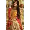 Malaika Arora Khan Wedding Banarasi Silk Lehenga Choli in Orange Color - 394747644