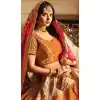 Orange Color Banarasi Silk Designer Wedding Lehenga Choli For Women - 394747647