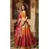 Orange Color Banarasi Silk Designer Wedding Lehenga Choli For Women - 394747647