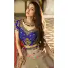 Malaika Arora Khan Wedding Banarasi Silk Lehenga Choli in Navy Blue Color - 394747648