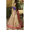 Malaika Arora Khan Wedding Banarasi Silk Lehenga Choli in Navy Blue Color - 394747648