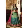 Two Tone Blue Color Banarasi Silk Designer Wedding Lehenga Choli For Women - 394747649