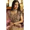 Malaika Arora Khan Wedding Banarasi Silk Lehenga Choli in Violet Color - 394747650