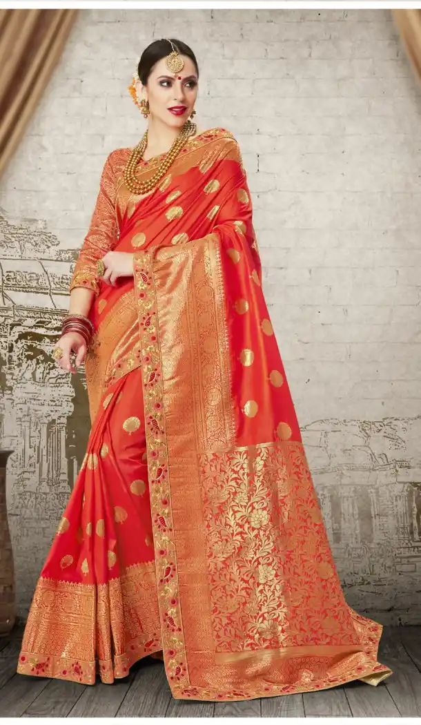 Women Red Color Silk Keral Trediotnal Wear Sarees Blouse - 400248247