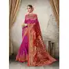 Women Magenta Color Silk Keral Trediotnal Wear Sarees Blouse - 400248253