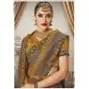 Women Golden Color Silk Keral Trediotnal Wear Sarees Blouse - 400248255