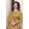 Prachi Desai Party Wear Lehenga Suit in Satin Georgette with Yellow Color - 58707997