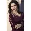 Prachi Desai Party Wear Lehenga Suit in Satin Georgette with Wine Color - 58707801