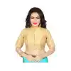 Golden Color Silk Embroidery Designer Readymade Blouse - 353641819
