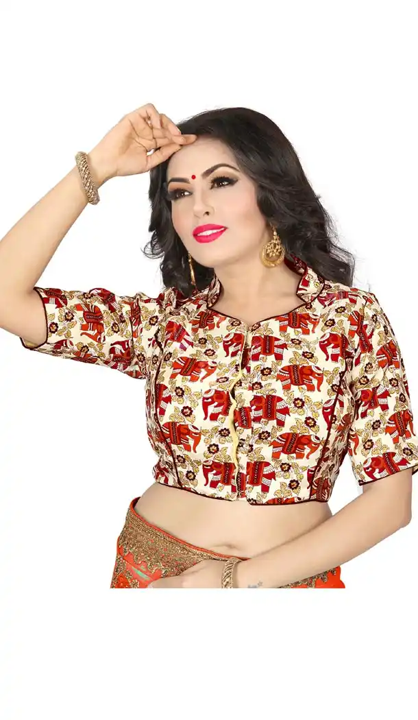 Red Color Heavy Benglori Cotton Silk Designer Readymade Blouse - 353641822
