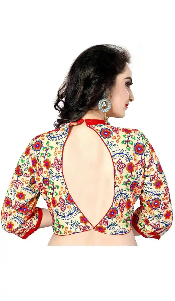 Beige Color Heavy Benglori Silk Designer Readymade Blouse For Women - 297834573