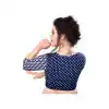 Navy Blue Color Pure Cotton Designer Readymade Blouse For Women - 297834579
