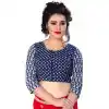 Navy Blue Color Pure Cotton Designer Readymade Blouse For Women - 297834579
