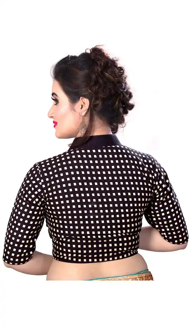 Black Color Pure Cotton Designer Readymade Blouse For Women - 297834583
