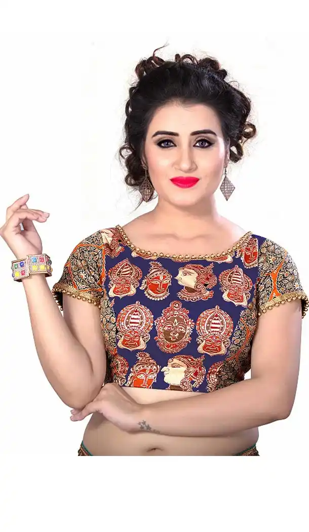 Blue Color Pure Cotton Designer Readymade Blouse For Women - 297834586
