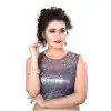 Grey Color Net Shimmer Designer Readymade Blouse For Women - 297834587