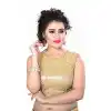Golden Color Net Shimmer Designer Readymade Blouse For Women - 297834588