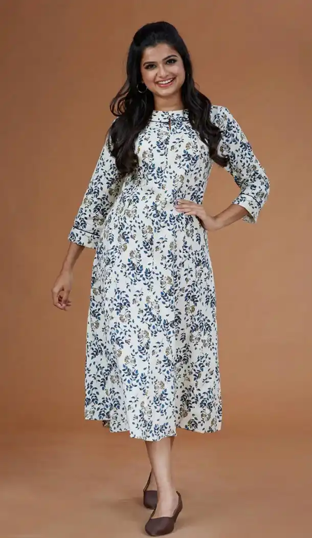 Multi Color Cambric Cotton Casual Wear Readymade Kurtis - 401648465