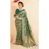Green Color Banarasi Art Silk Traditional Wear Women Saree Blouse - 401548459