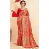 Red Color Banarasi Art Silk Traditional Wear Women Saree Blouse - 401548462