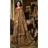 Shilpa Shetty Brown Color Brasso Silk Bollywoode Celebrity Party Saree Blouse - 402648608
