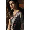 Shilpa Shetty Grey Color Bhagalpuri Cotton Bollywoode Celebrity Party Saree Blouse - 402648612
