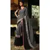 Shilpa Shetty Grey Color Bhagalpuri Cotton Bollywoode Celebrity Party Saree Blouse - 402648612