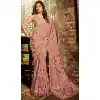Shilpa Shetty Pink Color Brasso Silk Bollywoode Celebrity Party Saree Blouse - 402648614