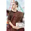 Brown Color Silk Georgette Resham Embroidery Party Saree Blouse For Women - 58968335