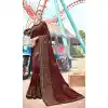 Brown Color Silk Georgette Resham Embroidery Party Saree Blouse For Women - 58968335