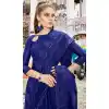 Royal Blue Color Chiffon Resham Embroidery Party Saree Blouse For Women - 58968336
