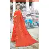Orange Color Chiffon Resham Embroidery Party Saree Blouse For Women - 58968337