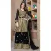 Pakistani Style Designer Black Color Georgette Sharara Suit For Women - 59098476