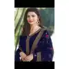 Prachi Desai Tv Actress Navy Blue Color Satin Georgette Party Salwar Kameez - 59118489