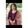 Prachi Desai Tv Actress Wine Color Satin Georgette Party Salwar Kameez - 59118496