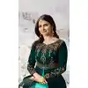 Prachi Desai Tv Actress Teal Blue Color Art Silk Designer Floor Length Salwar Kameez - 59158530