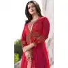 Prachi Desai Tv Actress Dark Pink Color Net Art Silk Designer Floor Length Salwar Kameez - 59158531