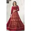Prachi Desai Tv Actress Maroon Color Net Art Silk Designer Floor Length Salwar Kameez - 59158534