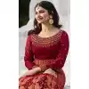 Prachi Desai Tv Actress Maroon Color Net Art Silk Designer Floor Length Salwar Kameez - 59158534