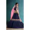 Navy Blue Color Rayon Silk Designer Wear Girl Lehenga Choli - 56395623
