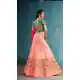 Fancy Peach Color Rayon Silk Designer Wear Girl Lehenga Choli - 56395624