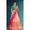 Fancy Peach Color Rayon Silk Designer Wear Girl Lehenga Choli - 56395624