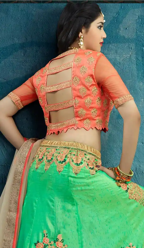 Green Color Art Silk Designer Wear Girl Lehenga Choli - 56395626