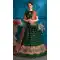 Dark Green Color Satin Resham Designer Sangeet Wear Lehenga Choli - 59068449