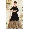 Black Color Georgette Floor Length Abaya Style Anarkali Salwar Kameez - 3322880
