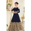 Blue Color Georgette Floor Length Abaya Style Anarkali Salwar Kameez - 3322881