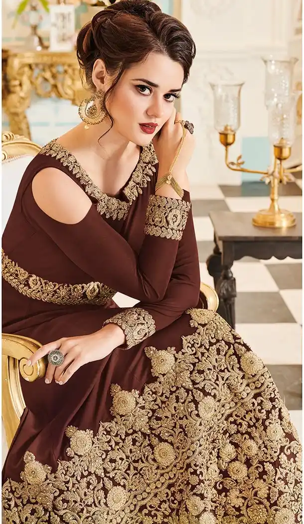 Blue Color Georgette Floor Length Abaya Style Anarkali Salwar Kameez - 3322882