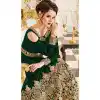 Green Color Georgette Floor Length Abaya Style Anarkali Salwar Kameez - 3322883